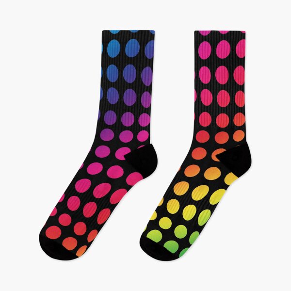 Item preview, rainbow dots on black designed and sold by ShyflyerArts.