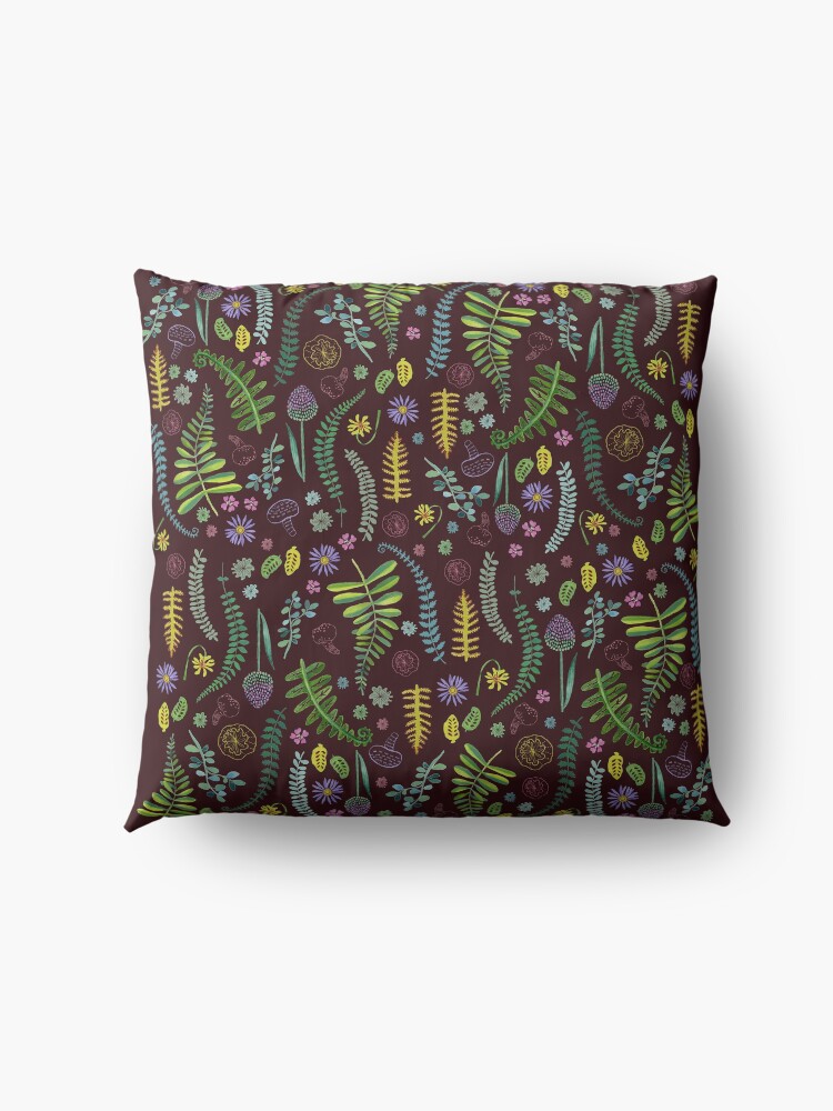 Alternate view of Dark and Wild Ferns Floor Pillow