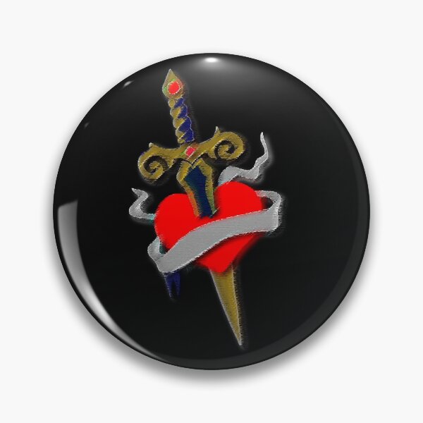 Item preview, Tattoo vintage old school inspired dagger and heart designed and sold by patjila.