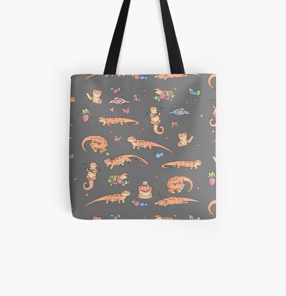 Dragons and berries All Over Print Tote Bag