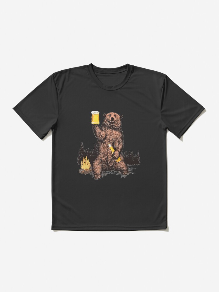 camping bear pocket t shirt