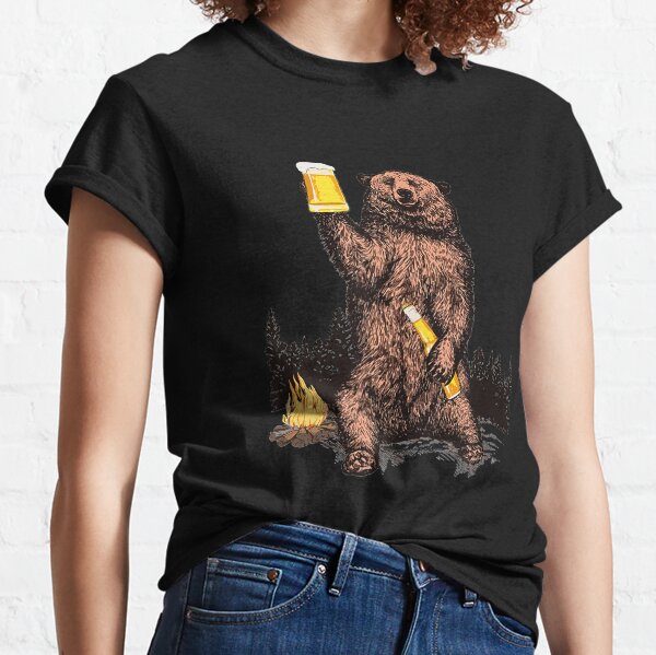 Black Bear Cubs On Vintage Car Women'S Novelty T-Shirt Streetwear