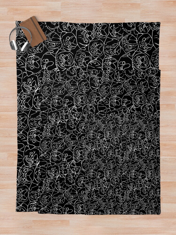 Alternate view of Black Pugs Throw Blanket