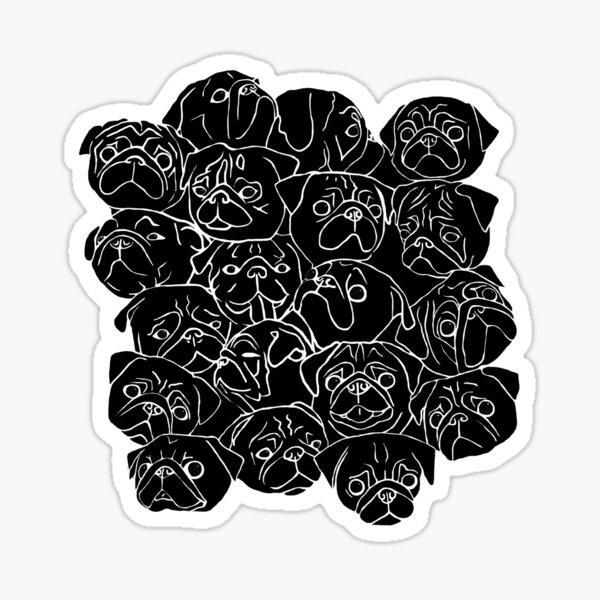 Vista previa del artículo con la obra «Pugs negros», diseñado y vendido por Amy Hadden.