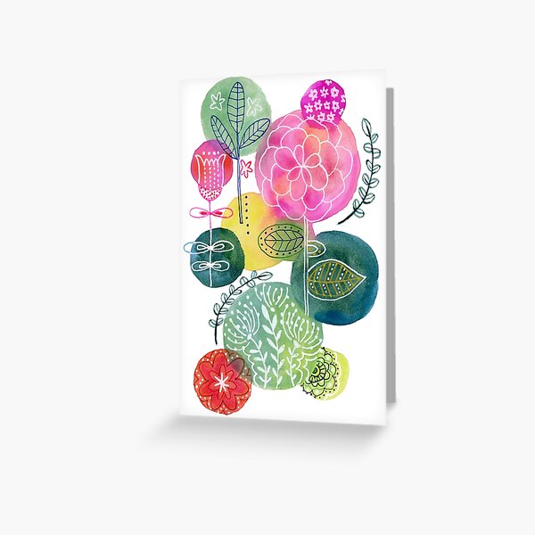 circular Blooms Greeting Card