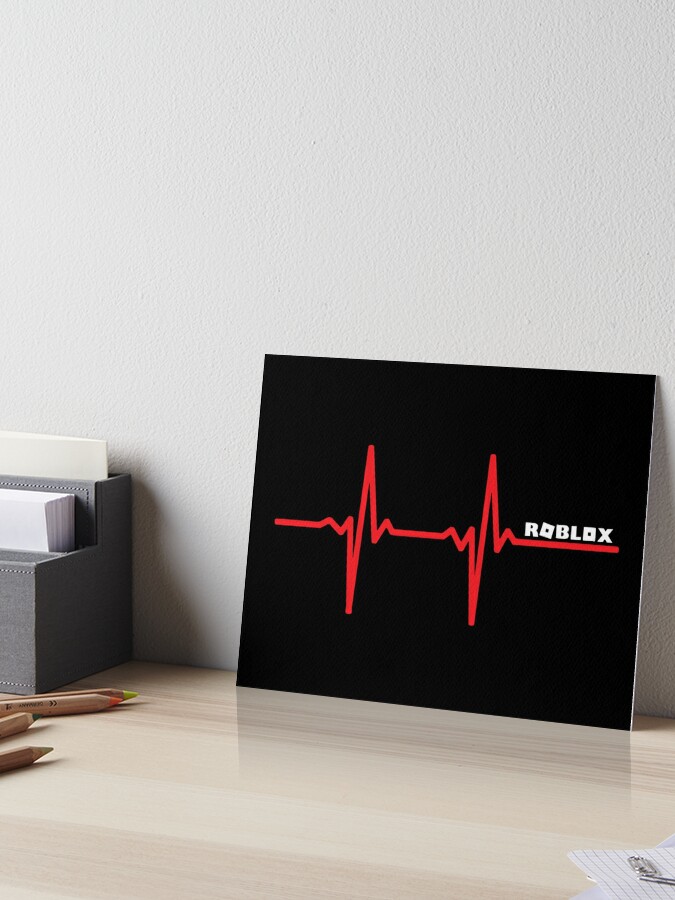 Roblox Noob Gamer Heartbeat Art Board Print By Nice Tees Redbubble - heart beat roblox