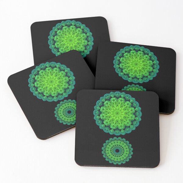 Item preview, Dual Mandalas with 3-D Appearance, Green Tones designed and sold by Lyle Hatch.