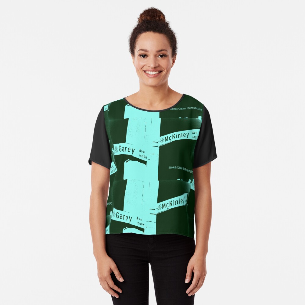 Garey Avenue & Mckinley Avenue, Pomona, CA by Mistah Wilson Chiffon Top