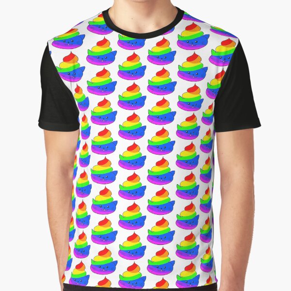 Rainbow Cat Poo Graphic T-Shirt