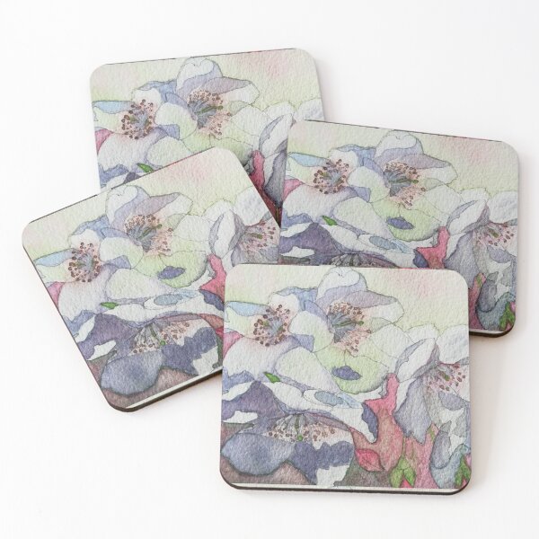 Item preview, white cherry blossom watercolour painting designed and sold by esvb.
