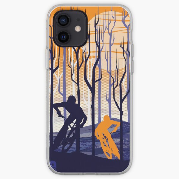 retro mountain bike poster illustration iPhone Soft Case