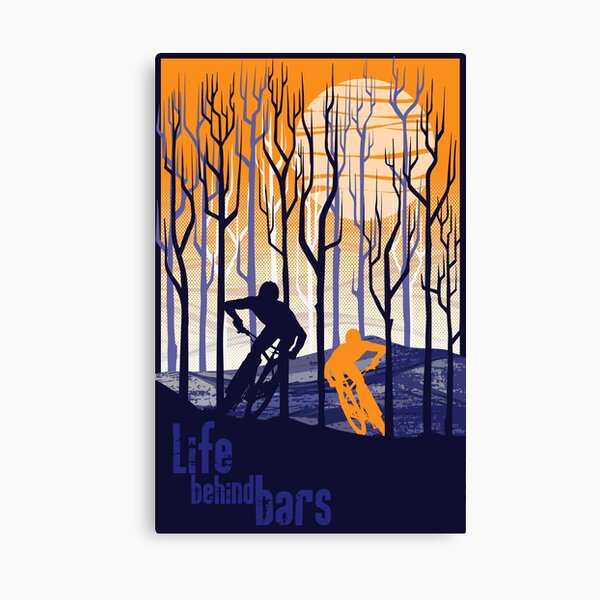 retro mountain bike poster illustration Canvas Print