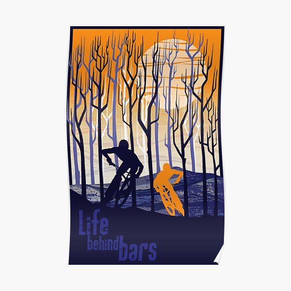illustration d'affiche de vélo de montagne rétro Poster