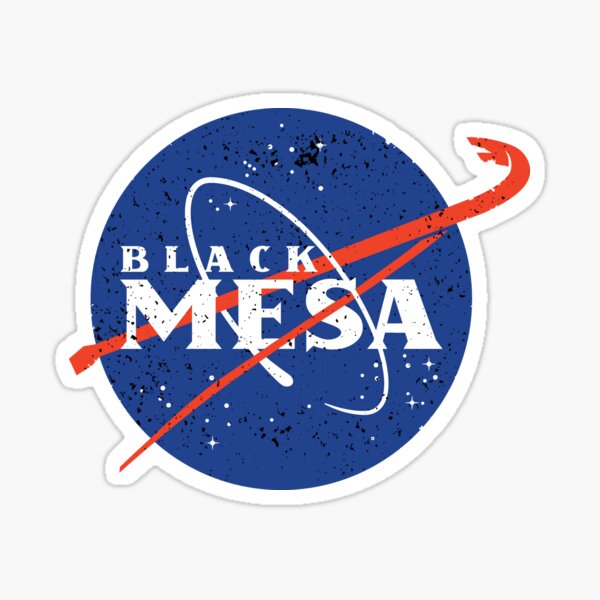 Black Mesa (White) Sticker