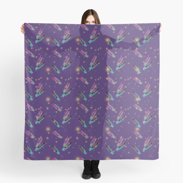 Jay feathers on purple pattern Scarf