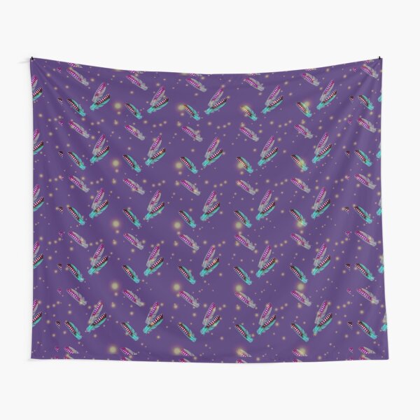 Jay feathers on purple pattern Tapestry