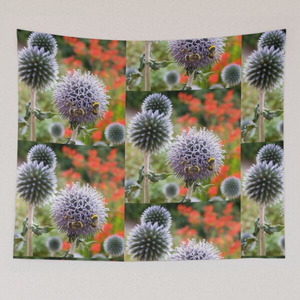 Item preview, Busy white tailed bumble bees on spike chinos in a cottage garden in Scotland designed and sold by Latch Farm  Studios.