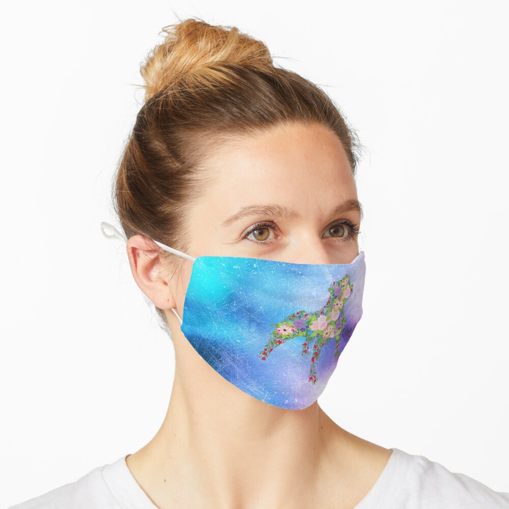 Distressed Watercolour Floral Staffordshire Bull Terrier Mask