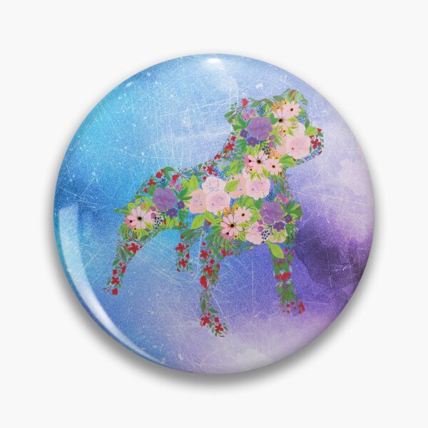 Item preview, Distressed Watercolour Floral Staffordshire Bull Terrier designed and sold by tribbledesign.