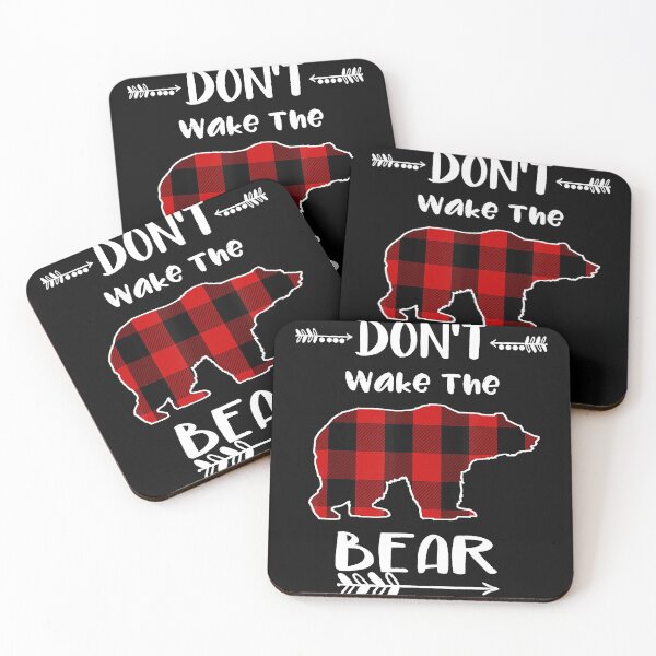 Item preview, Don't Wake The Bear Black  Red Buffalo Plaid Bear designed and sold by IlyasMusliyevic.