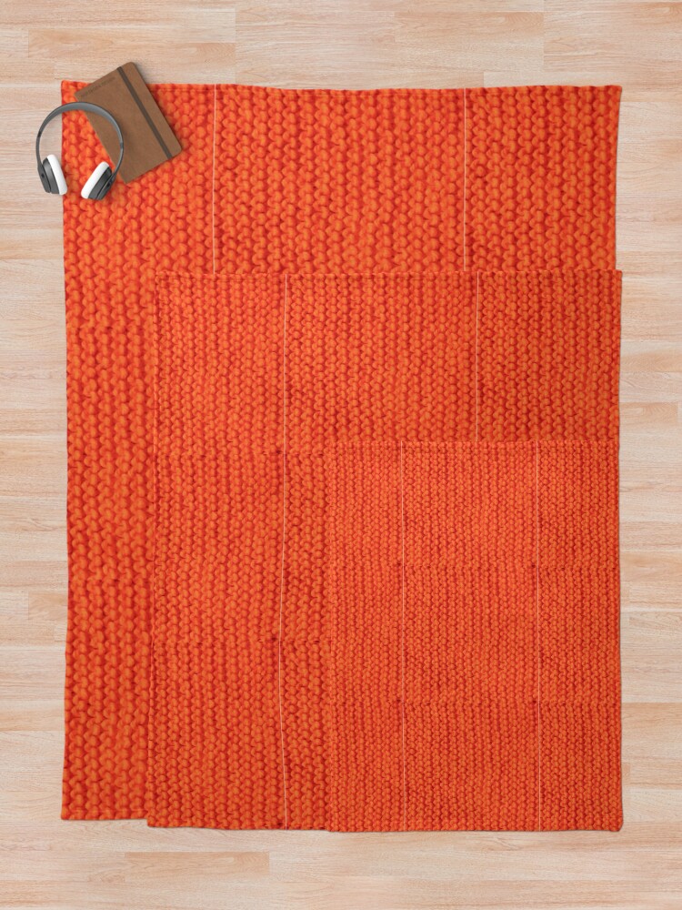 "Knitted wool orange pattern" Throw Blanket by tetibright Redbubble