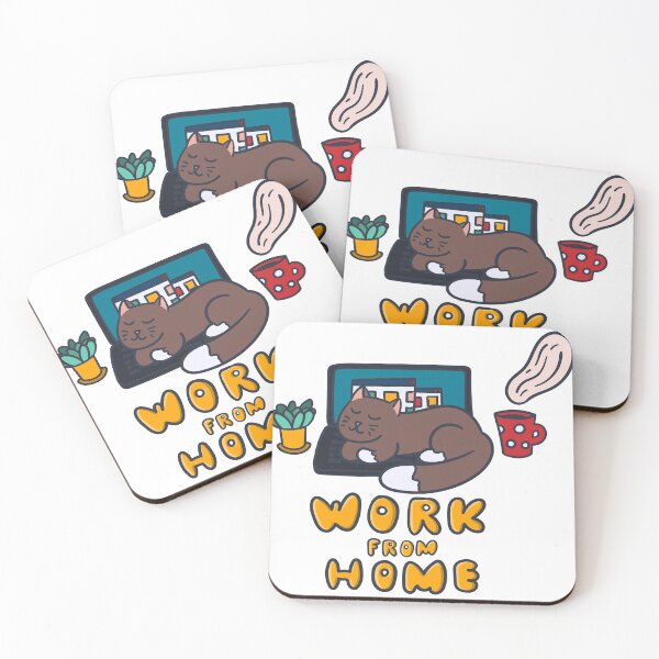 Item preview, Work from home. Laptop and cat designed and sold by HelgaScand.