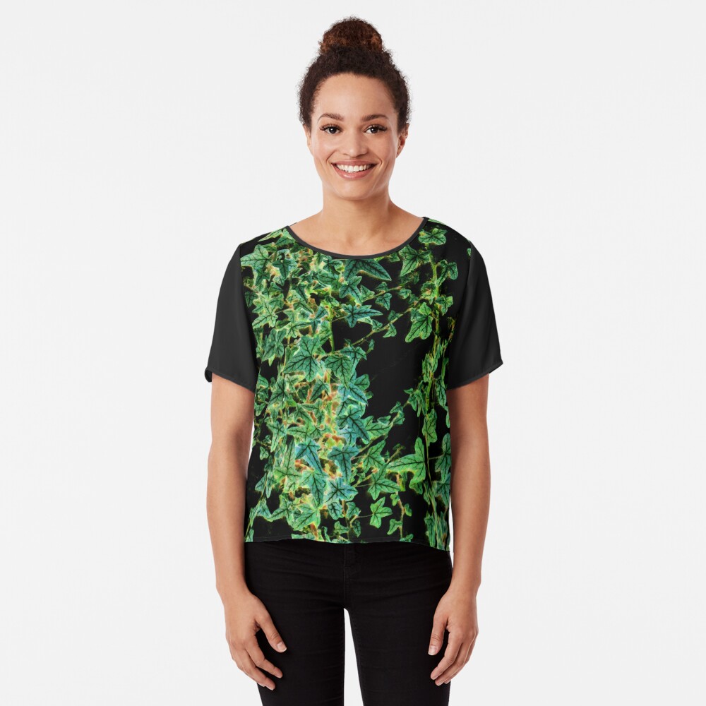 Ivy on black Chiffon Top