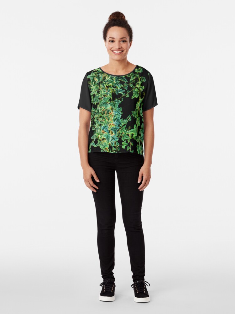 Alternate view of Ivy on black Chiffon Top