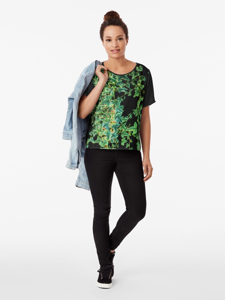 Alternate view of Ivy on black Chiffon Top