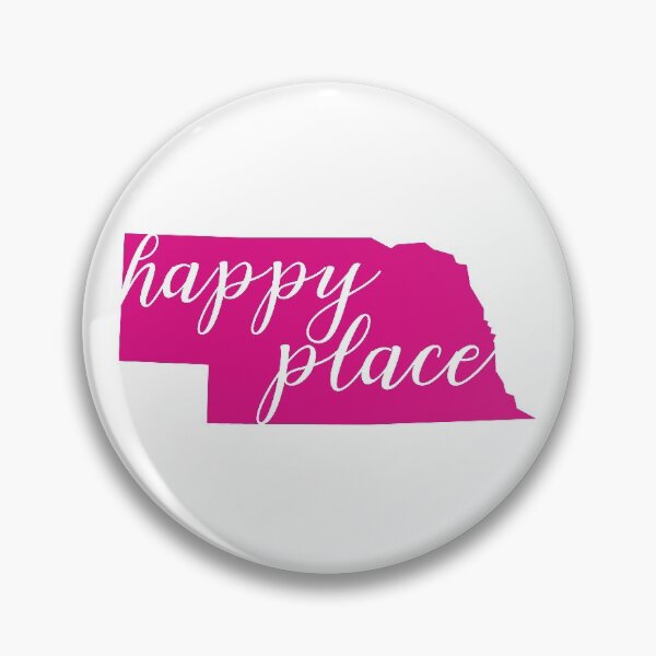 Item preview,  Nebraska is my happy place in pink - NE shirt: #nebraska #midwest designed and sold by smooshfaceutd.
