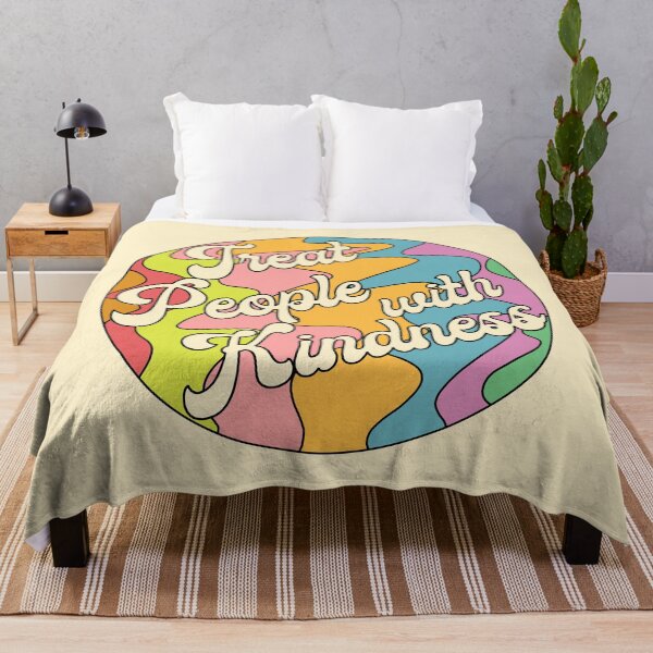Groovy Treat 'Em With Kindness Design Throw Blanket