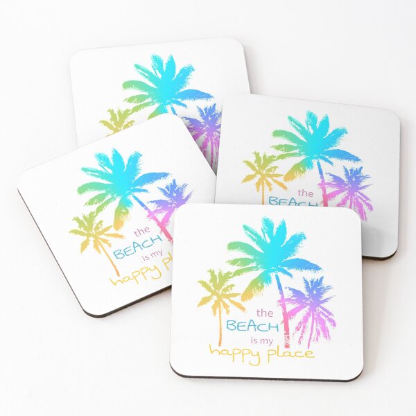 Item preview, The Beach is My Happy Place Colorful Palm Trees designed and sold by beachchic.
