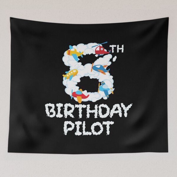 Item preview, 8th Birthday Pilot 8 Years Old Aviator Kid B-day Party graphic designed and sold by Grabitees.