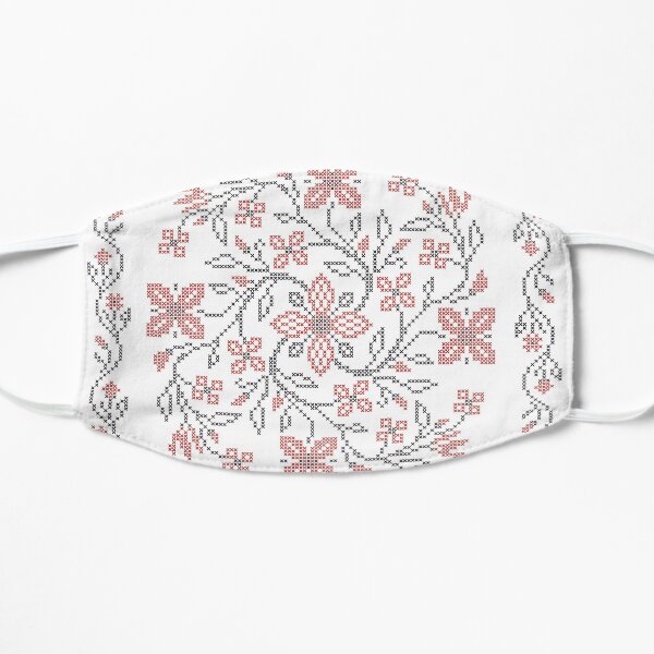 Cross-stitch embroidery in Ukrainian folk style, 05 Flat Mask