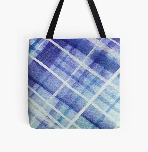 Sky Walker Plaid All Over Print Tote Bag