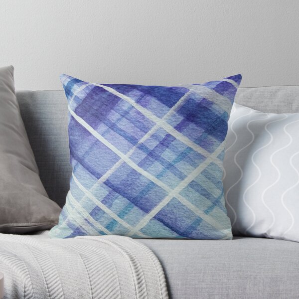 Sky Walker Plaid Throw Pillow