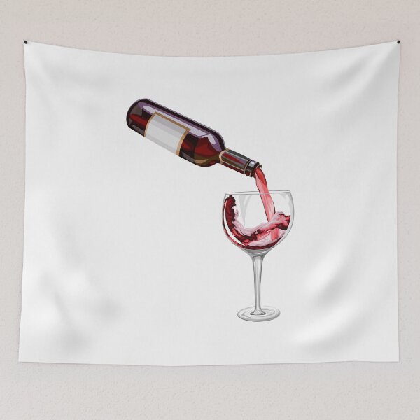 Item preview, Bottle and glass of wine designed and sold by Morphart.