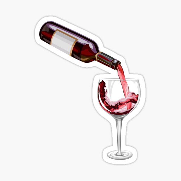 Item preview, Bottle and glass of wine designed and sold by Morphart.