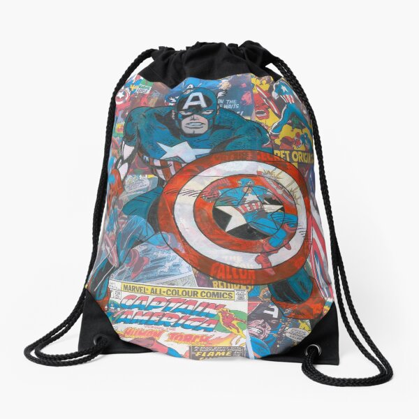 Vintage Comic Capt America Drawstring Bag