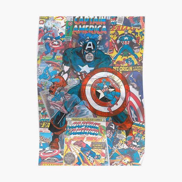 Vintage Comic Capt America Poster