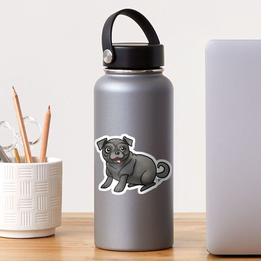 Pug - Black Sticker