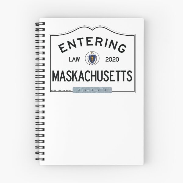 Item preview, Entering Maskachusetts, Massachusetts Town Line Sign, with Bracket, Clean Appearance designed and sold by TownLineSigns.