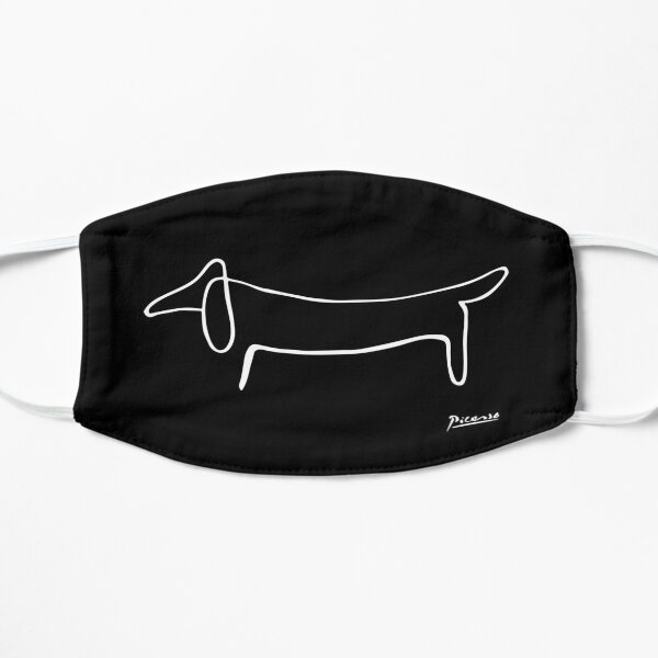Pablo Picasso, Chien Teckel, Oeuvre En Gros Plan, Croquis De Ligne Animaux, Impressions, Affiches, Sacs, T-shirts, Hommes, Femmes, Enfants Masque sans plis