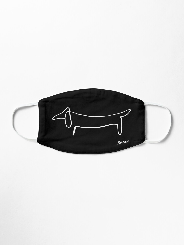 Alternate view of Pablo Picasso, Dachshund Dog, Lump Artwork, Animals Line Sketch, Prints, Posters, Bags, Tshirts, Men, Women, Kids Mask