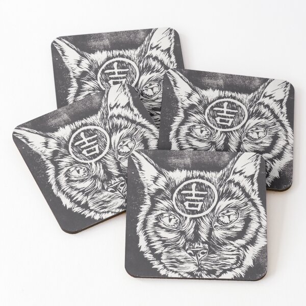 Item preview, Good Luck Black Cat Lino Print designed and sold by Amy Raybone.