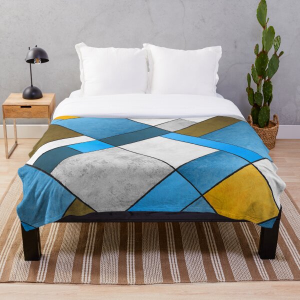 Item preview, Abstract Art Print - Blue, Gold, Yellow,  Grey , Orange Colored Pattern designed and sold by ohaniki.