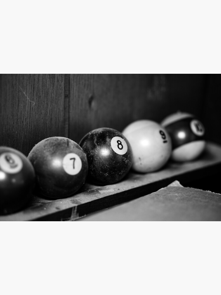 "Dusty Pool Balls Black and White" Poster for Sale by PhantasmDigital