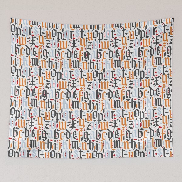 Item preview, typography pattern 3 - old gothic letter alphabet, seamless design designed and sold by ohaniki.