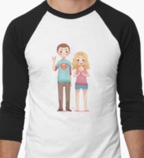 Das Gehirn und das Herz Baseballshirt mit 3/4-Arm