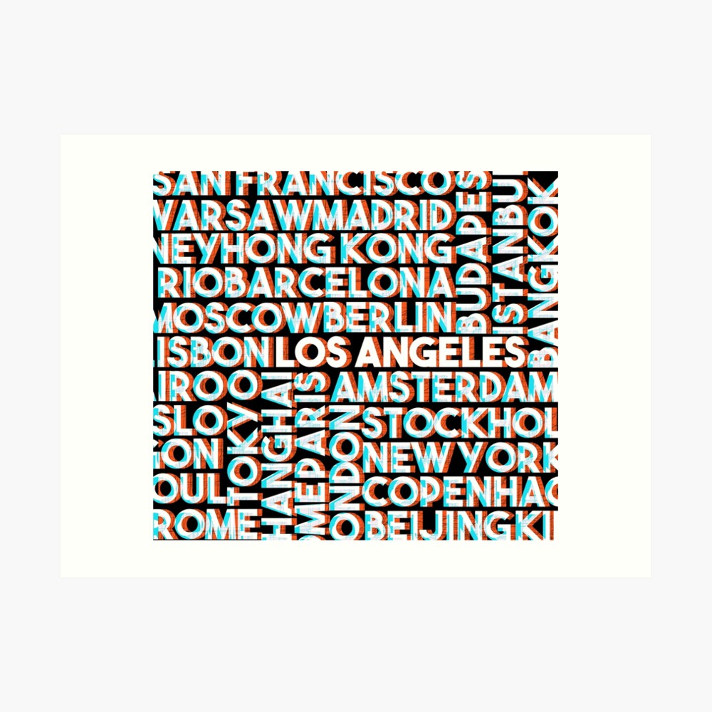 Los Angeles city name typographic print. Travel lettering card